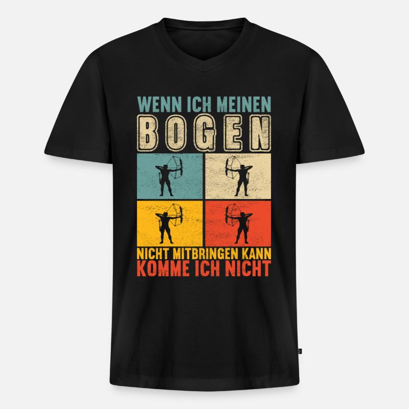 Bogenschießen Bogenschütze - Männer Premium Bio T-Shirt mit V-Ausschnitt - Schwarz