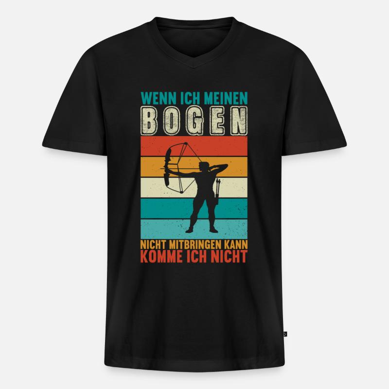 Bogenschießen Bogenschütze - Männer Premium Bio T-Shirt mit V-Ausschnitt - Schwarz