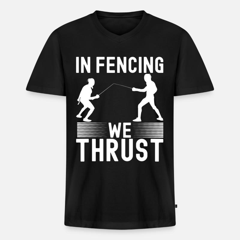 Fechten Fechtsport - Männer Premium Bio T-Shirt mit V-Ausschnitt - Schwarz