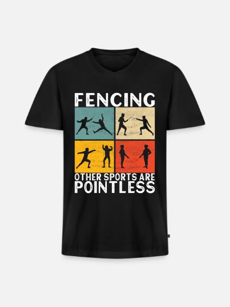 Fencing Fencing - Men's Premium Organic T-shirt with V-neck - black