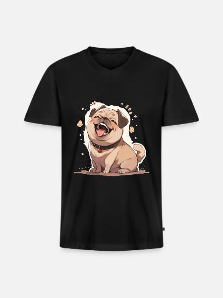 Pug Pug Dog Pug Gifts Pug Lovers - Men's Premium Organic T-shirt with V-neck - black