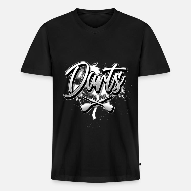 Darts - Männer Premium Bio T-Shirt mit V-Ausschnitt - Schwarz