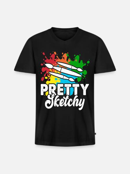 Artist - Men's Premium Organic T-shirt with V-neck - black