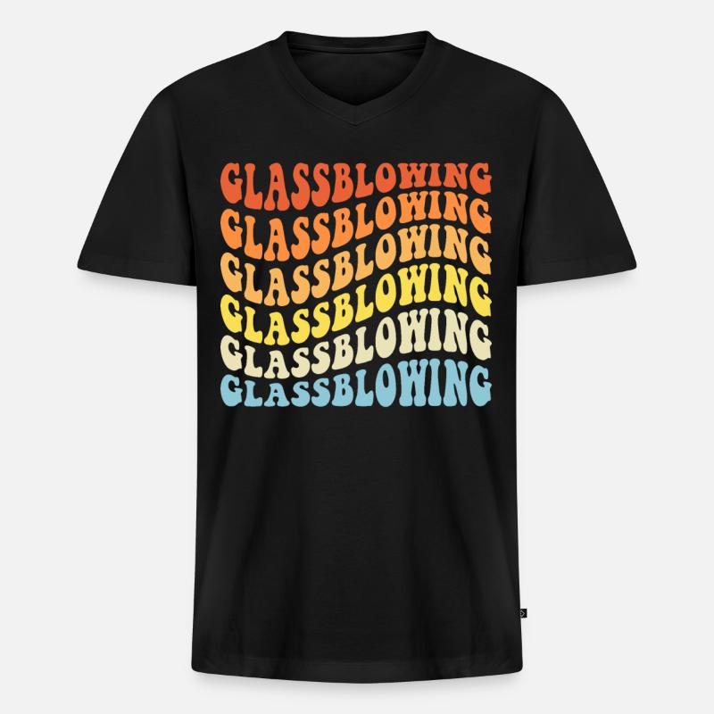 Glasbläser - Männer Premium Bio T-Shirt mit V-Ausschnitt - Schwarz