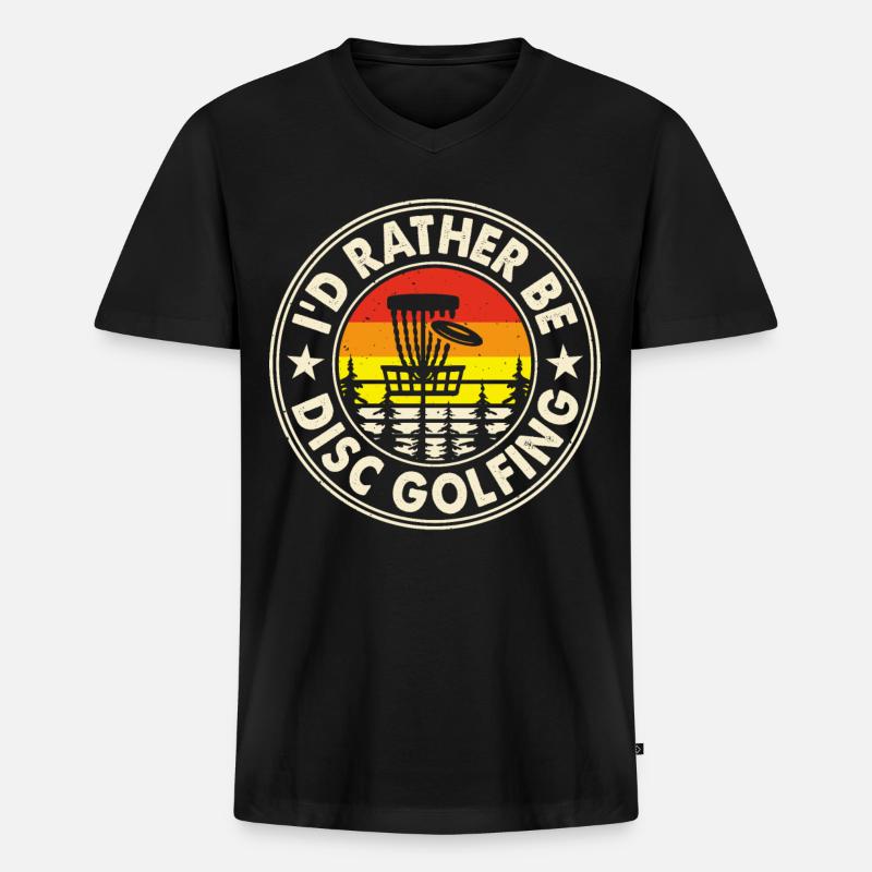 Discgolf Disc Golf - Männer Premium Bio T-Shirt mit V-Ausschnitt - Schwarz