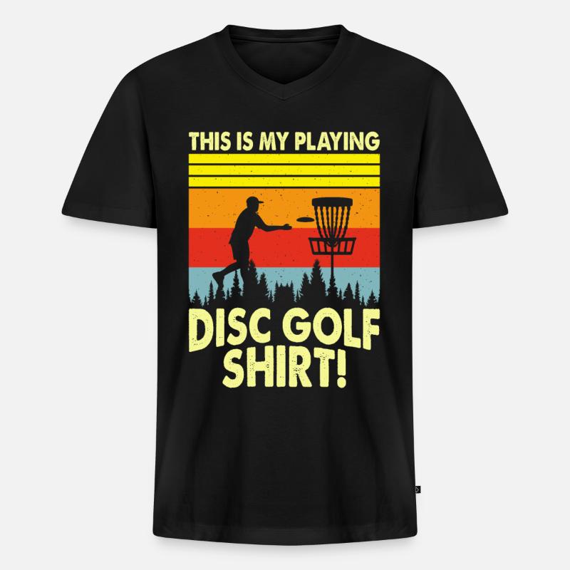 Discgolf Disc Golf - Männer Premium Bio T-Shirt mit V-Ausschnitt - Schwarz