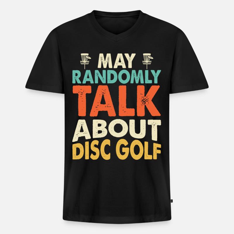 Discgolf Disc Golf - Männer Premium Bio T-Shirt mit V-Ausschnitt - Schwarz