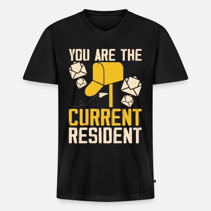 Briefträger Postbote - Männer Premium Bio T-Shirt mit V-Ausschnitt - Schwarz