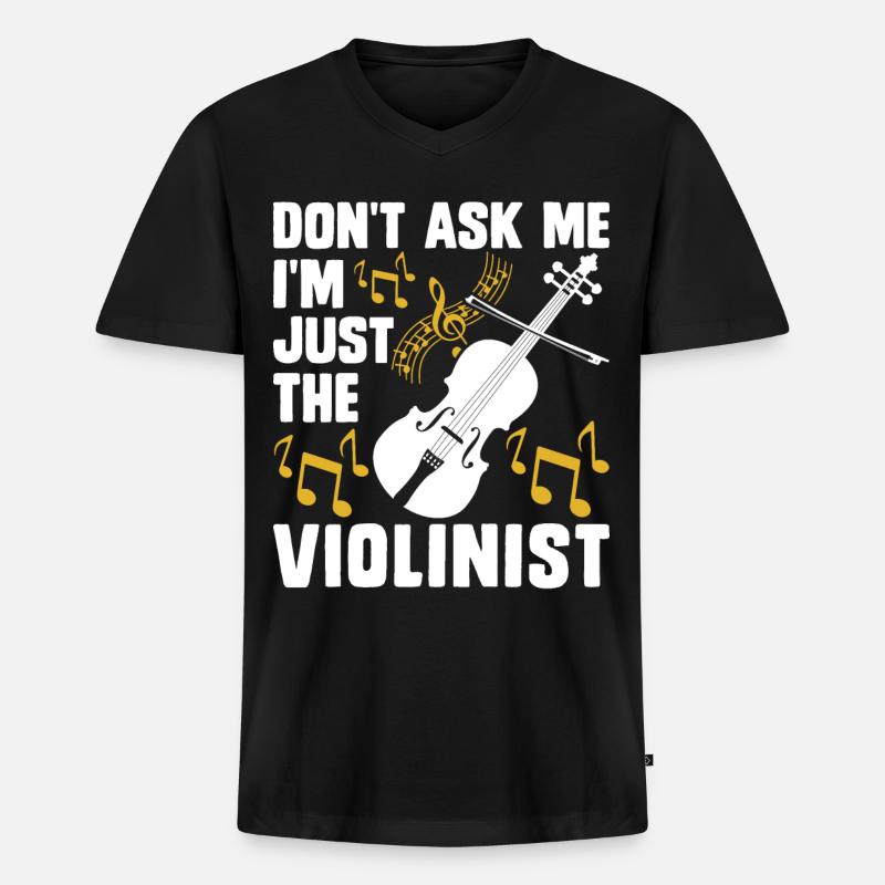 Violine Violinist - Männer Premium Bio T-Shirt mit V-Ausschnitt - Schwarz