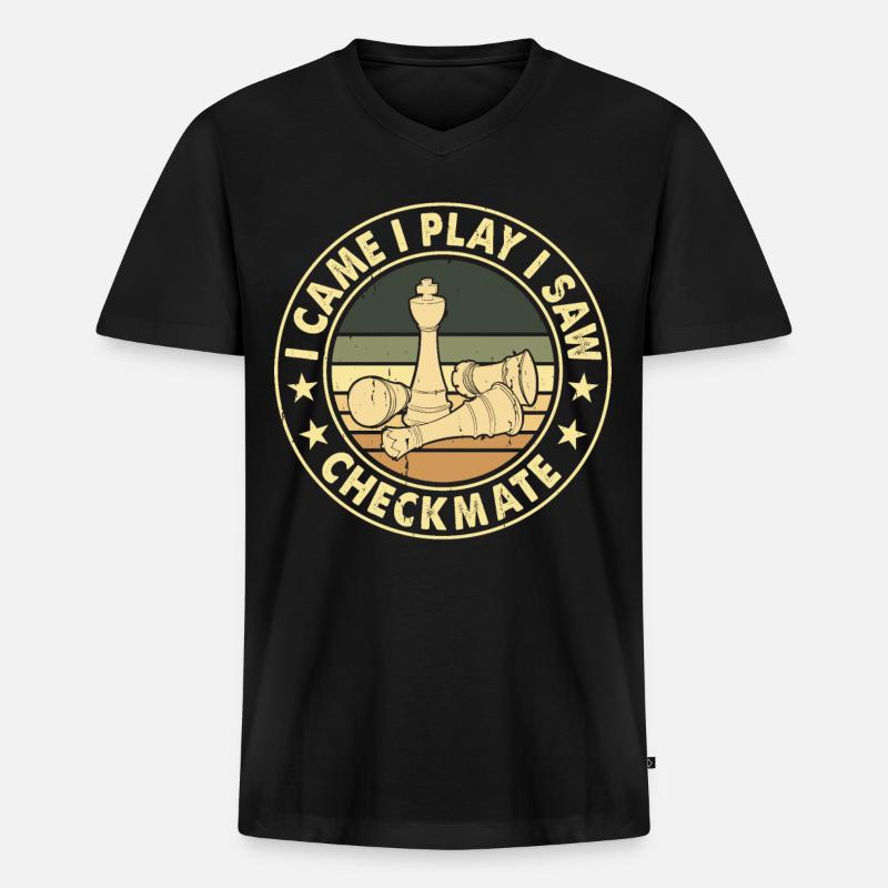 Schach - Männer Premium Bio T-Shirt mit V-Ausschnitt - Schwarz