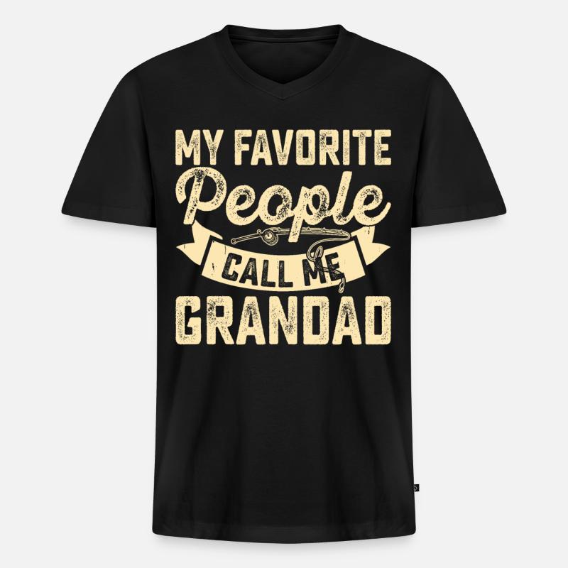 Opa - Männer Premium Bio T-Shirt mit V-Ausschnitt - Schwarz