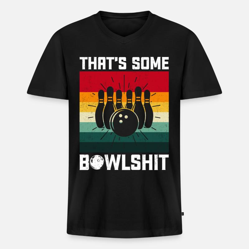 Bowling - Männer Premium Bio T-Shirt mit V-Ausschnitt - Schwarz