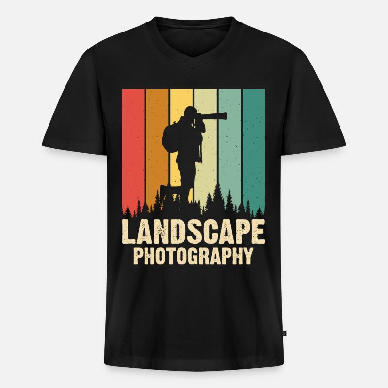 Fotograf - Männer Premium Bio T-Shirt mit V-Ausschnitt - Schwarz
