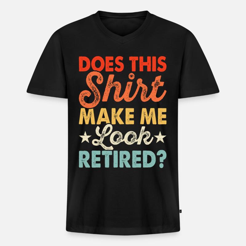 Rentner Rente - Männer Premium Bio T-Shirt mit V-Ausschnitt - Schwarz