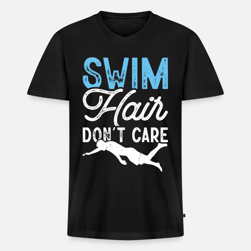 Schwimmen Schwimmer - Männer Premium Bio T-Shirt mit V-Ausschnitt - Schwarz