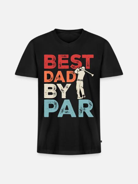 Golf Golfer Papa - Men's Premium Organic T-shirt with V-neck - black