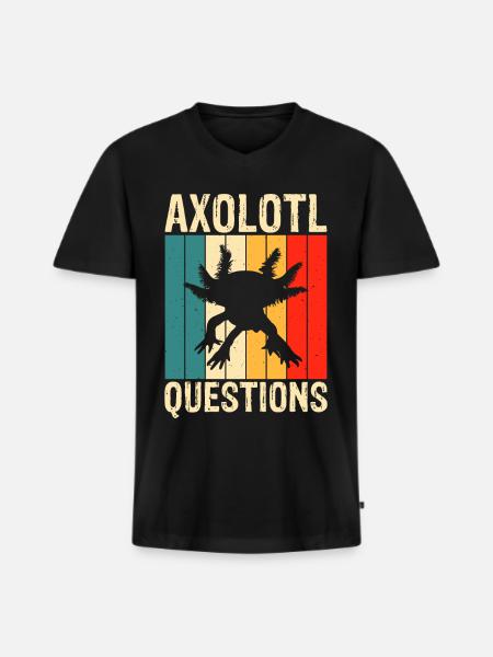Axolotl Questions - Men's Premium Organic T-shirt with V-neck - black