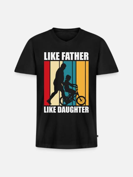 Father and daughter - Men's Premium Organic T-shirt with V-neck - black