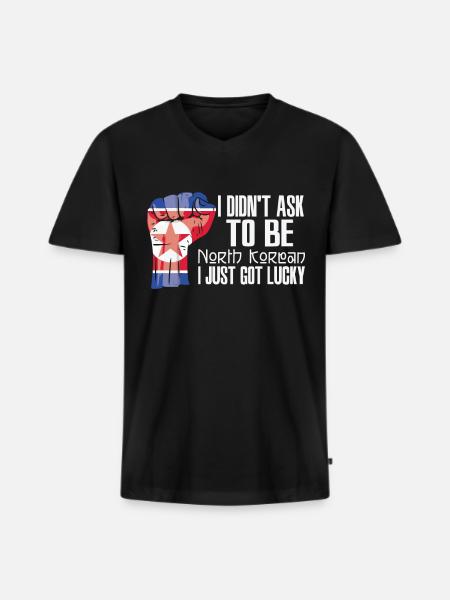 North Korean Pride North Korea Flag Grown North - Men's Premium Organic T-shirt with V-neck - black