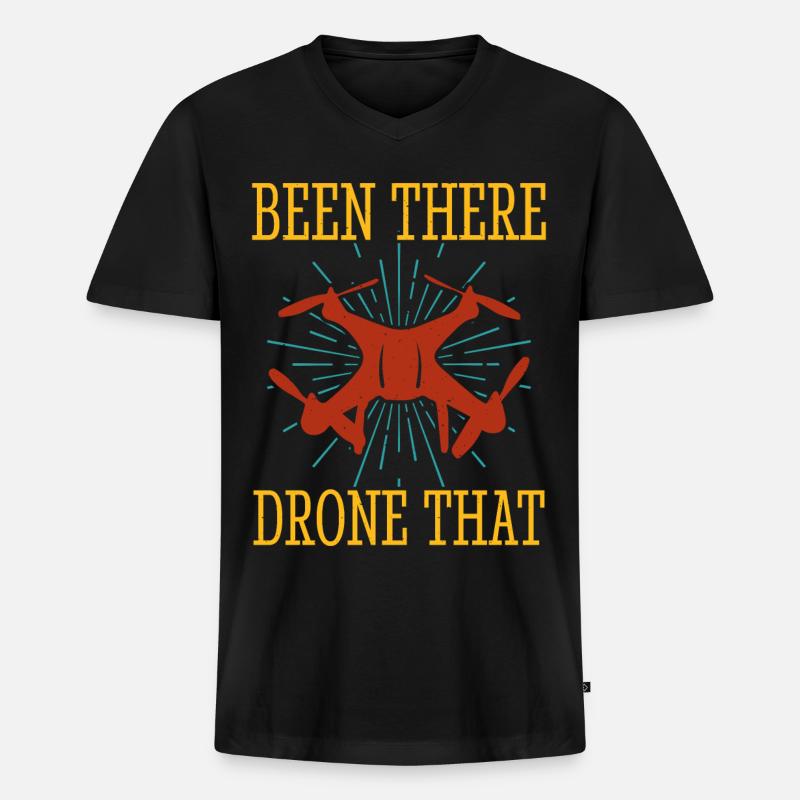 Drohne - Männer Premium Bio T-Shirt mit V-Ausschnitt - Schwarz