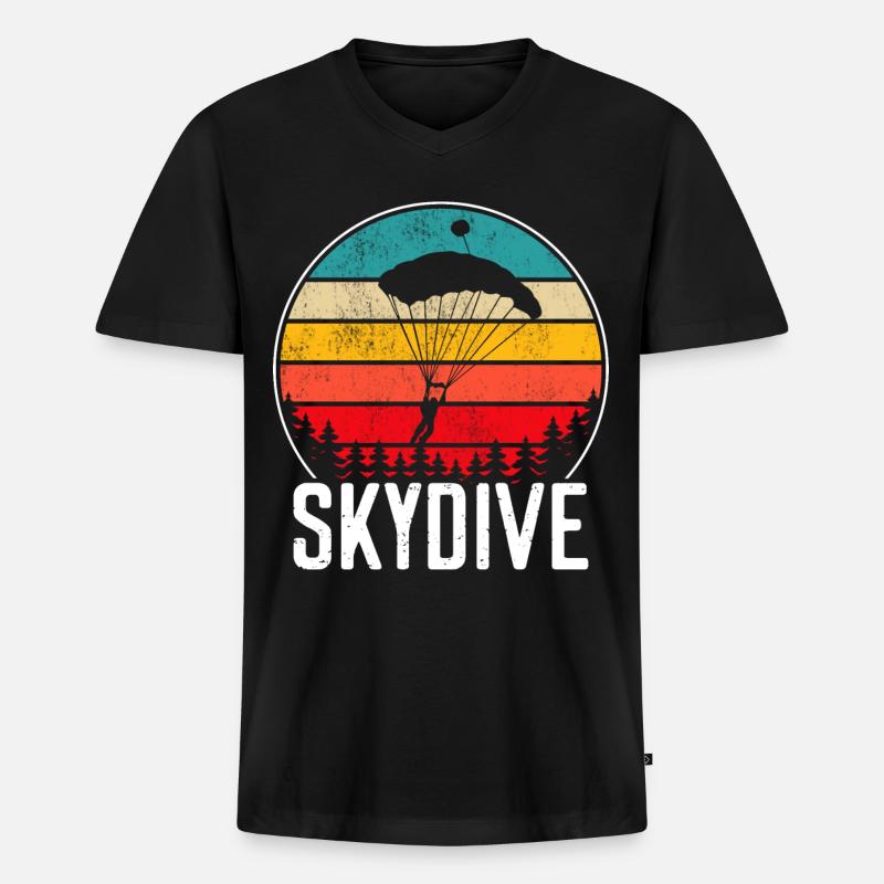 Skydive skydiving - Männer Premium Bio T-Shirt mit V-Ausschnitt - Schwarz