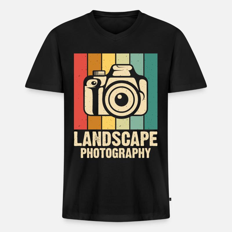 Fotograf - Männer Premium Bio T-Shirt mit V-Ausschnitt - Schwarz