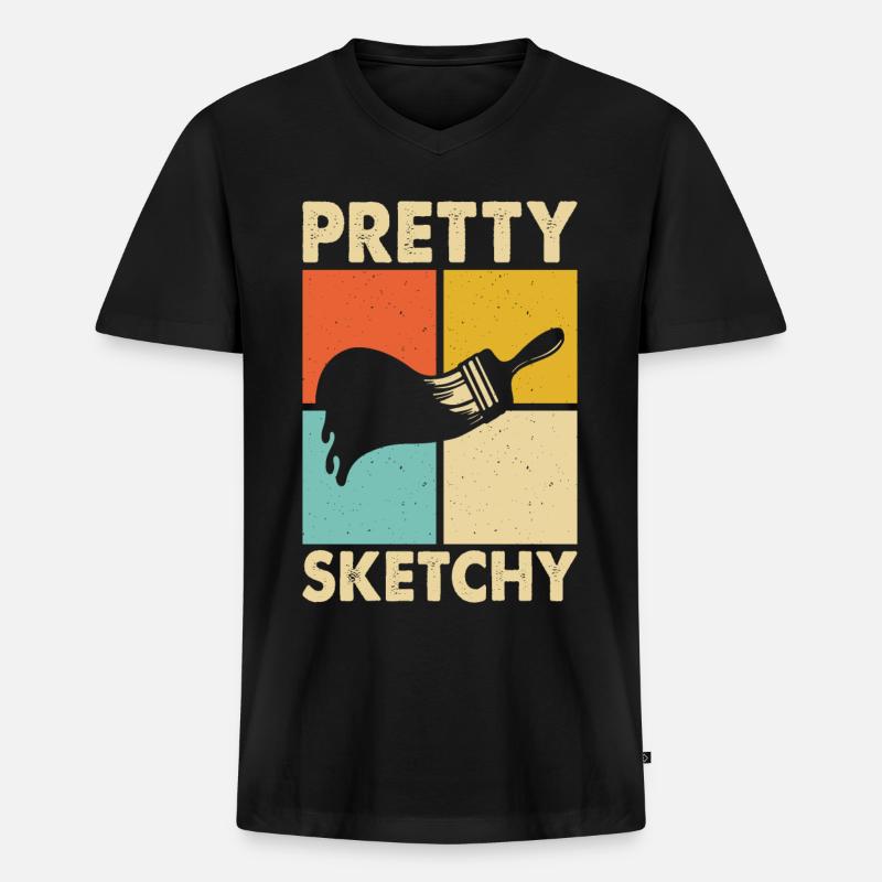 Malen Künstler Maler - Männer Premium Bio T-Shirt mit V-Ausschnitt - Schwarz