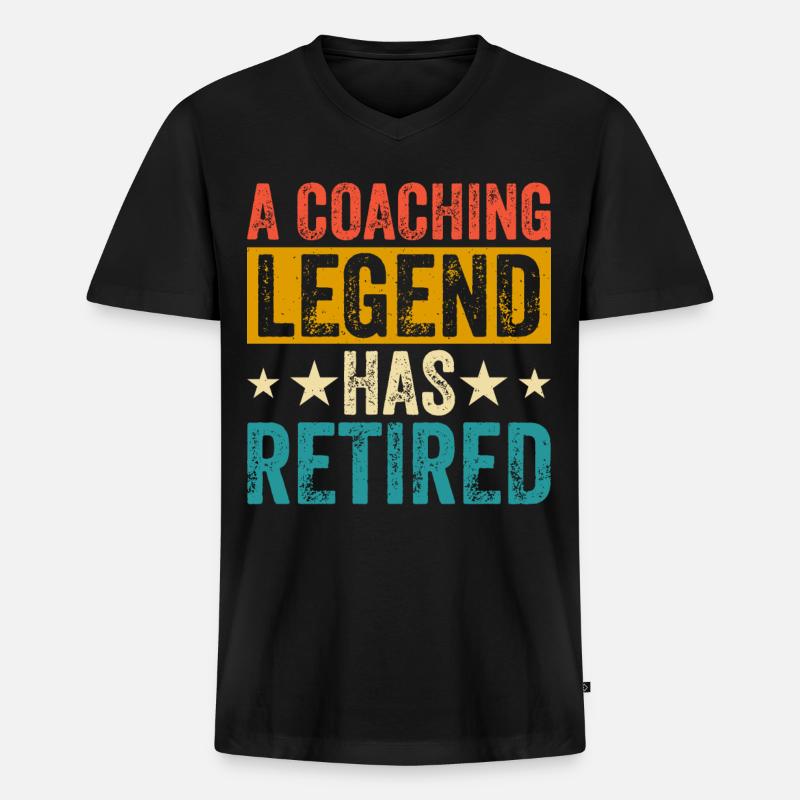 A Coaching Legend Has Retired - Männer Premium Bio T-Shirt mit V-Ausschnitt - Schwarz