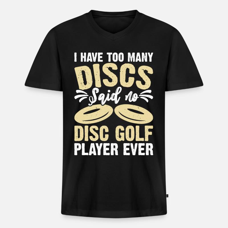Discgolf Disc Golf - Männer Premium Bio T-Shirt mit V-Ausschnitt - Schwarz