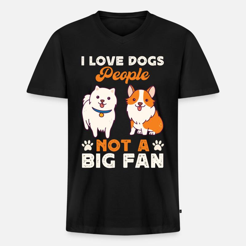 Hunde Hund - Männer Premium Bio T-Shirt mit V-Ausschnitt - Schwarz