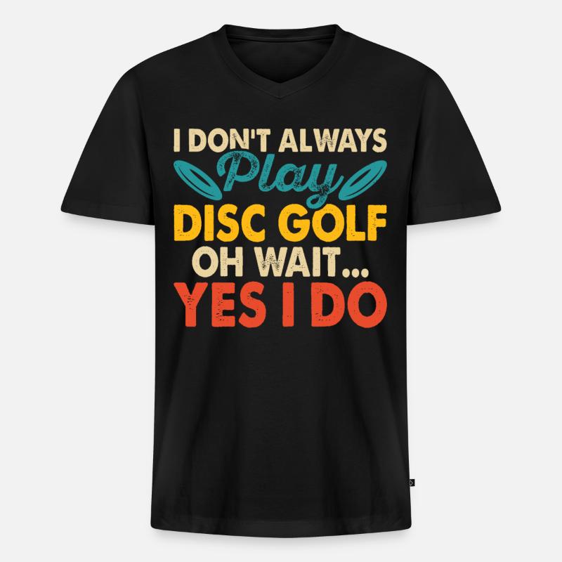 Discgolf Disc Golf - Männer Premium Bio T-Shirt mit V-Ausschnitt - Schwarz