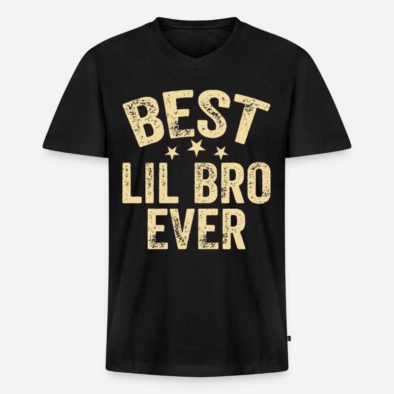 Bester Kleiner Bruder - Männer Premium Bio T-Shirt mit V-Ausschnitt - Schwarz