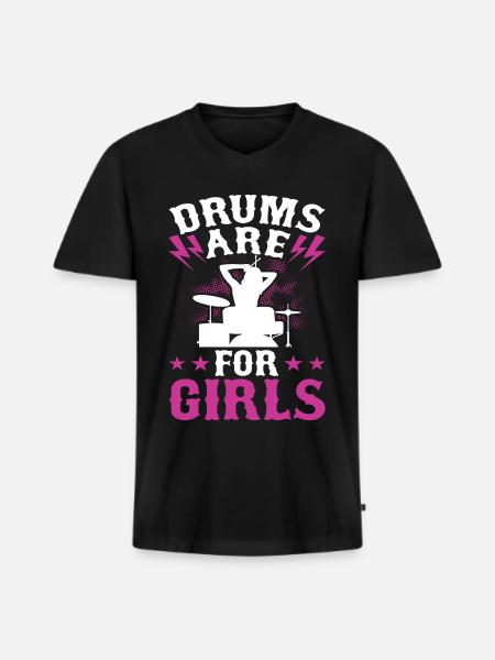 Drums Drummer Drummer - Men's Premium Organic T-shirt with V-neck - black