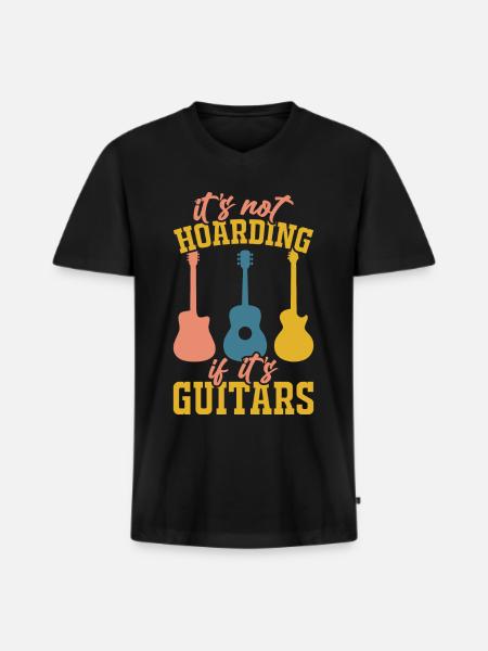 Guitar Guitarist - Men's Premium Organic T-shirt with V-neck - black