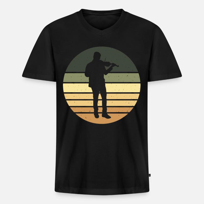 Cello Cellist - Männer Premium Bio T-Shirt mit V-Ausschnitt - Schwarz