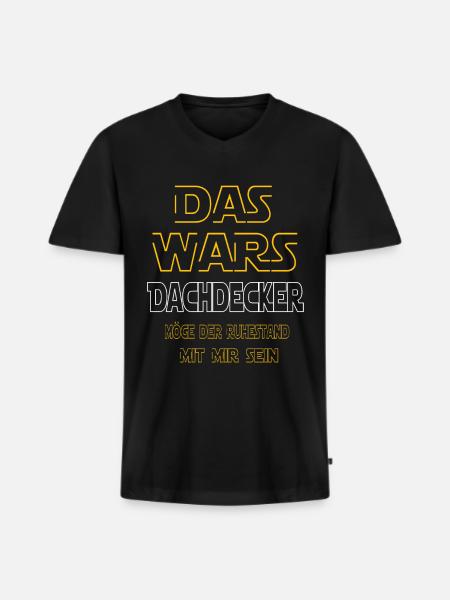 Rente Dachdecker Rente Geschenk - Männer Premium Bio T-Shirt mit V-Ausschnitt - Schwarz