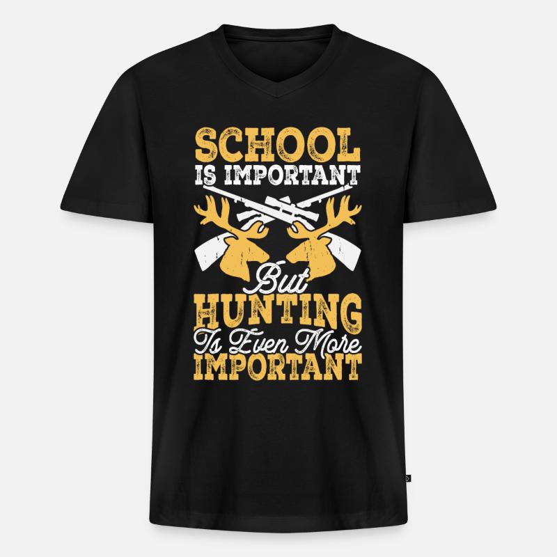 Jäger Jagen - Männer Premium Bio T-Shirt mit V-Ausschnitt - Schwarz