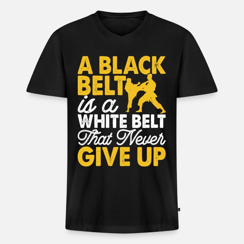 Karate - Männer Premium Bio T-Shirt mit V-Ausschnitt - Schwarz