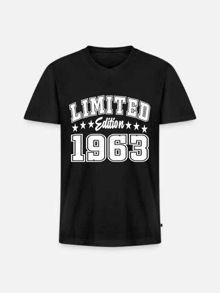 Édition limitée 1963 - T-shirt encolure en V Premium bio Homme - noir