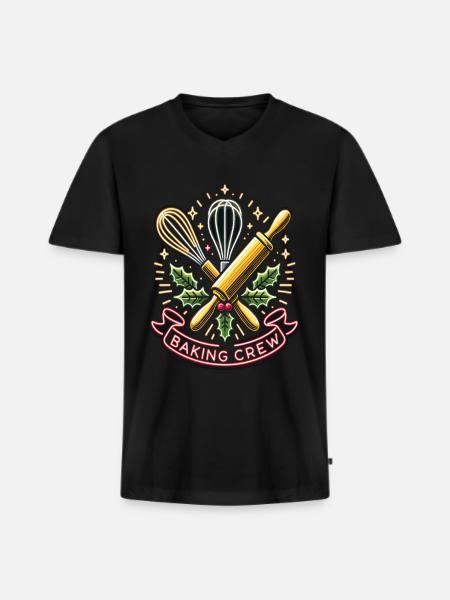 Baking Crew - Men's Premium Organic T-shirt with V-neck - black
