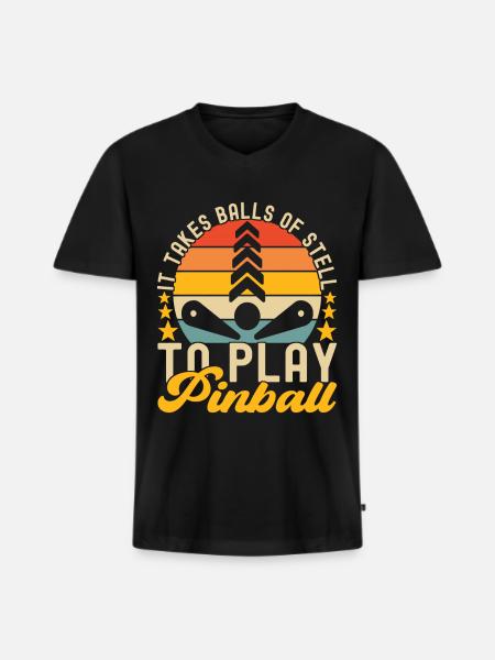 Pinball Flipper - T-shirt encolure en V Premium bio Homme - noir