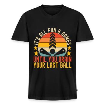 Pinball Flipper - Men's Premium Organic T-shirt with V-neck - black - Front - Nico (187cm)