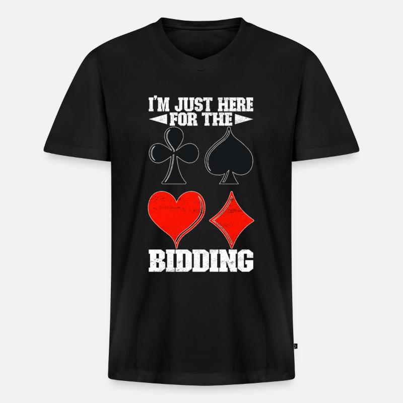 Binokel Pinochle - Männer Premium Bio T-Shirt mit V-Ausschnitt - Schwarz