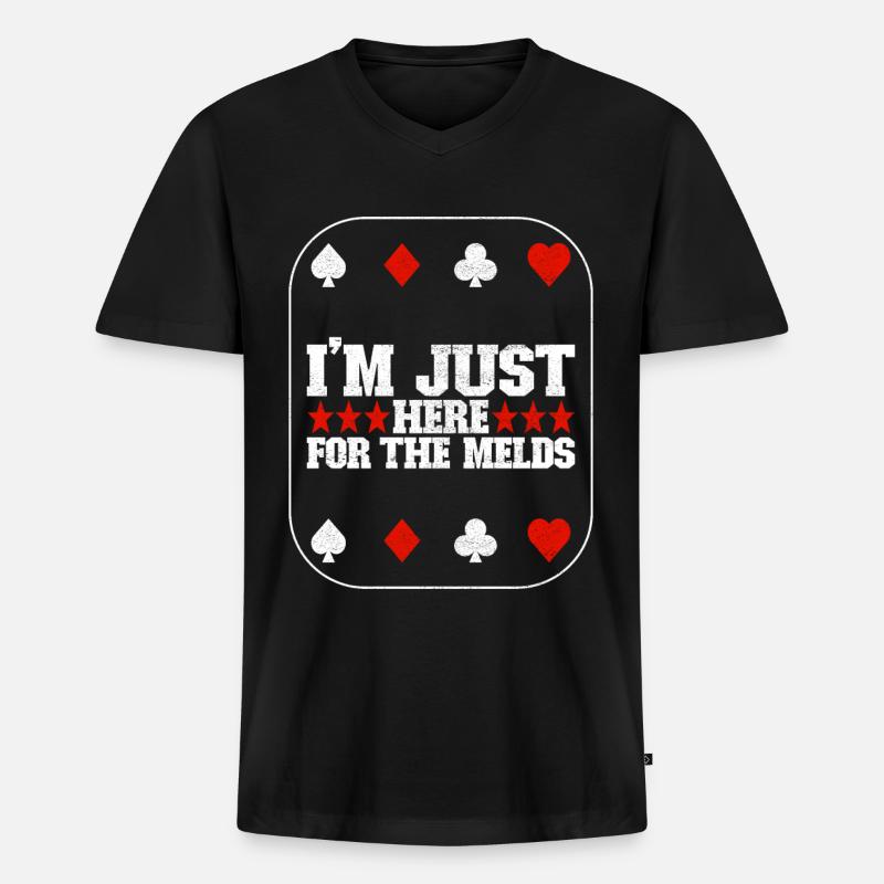 Binokel Pinochle - Männer Premium Bio T-Shirt mit V-Ausschnitt - Schwarz