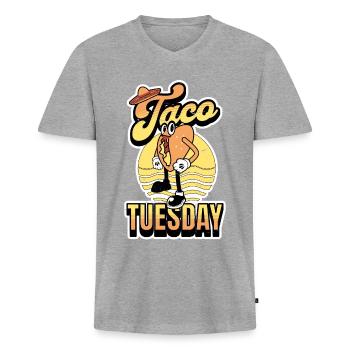 Taco Tuesday - Men's Premium Organic T-shirt with V-neck - heather grey - Front