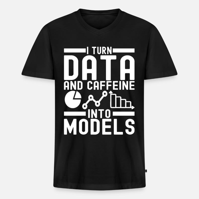 Data Science Datenanalyst - Männer Premium Bio T-Shirt mit V-Ausschnitt - Schwarz