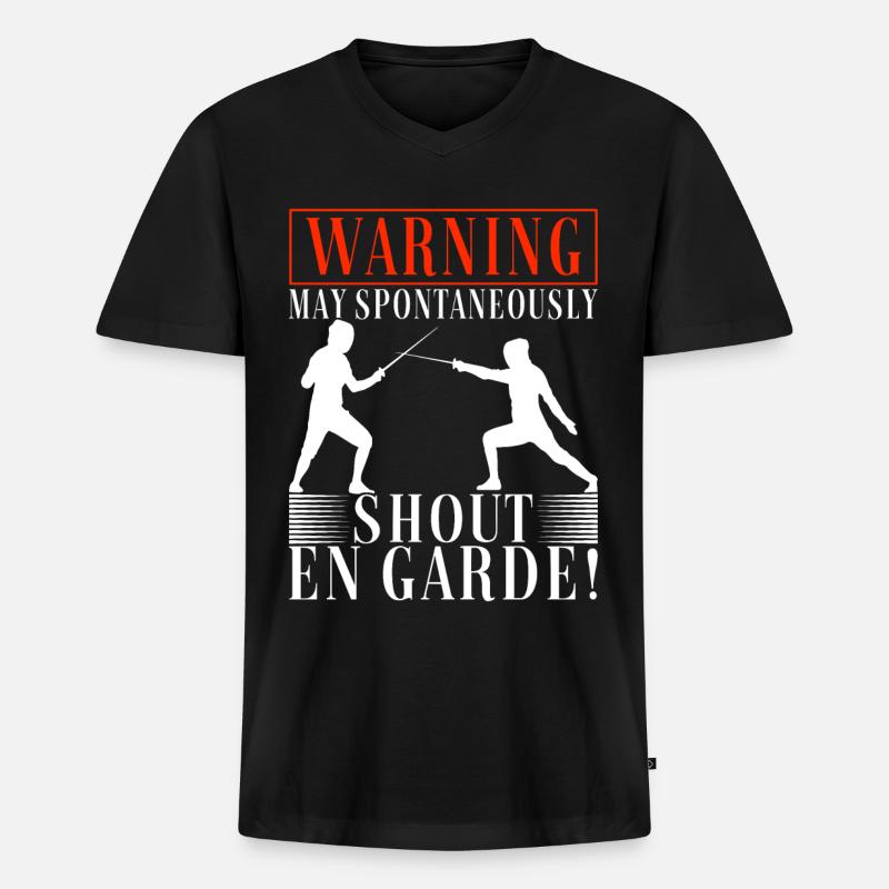 Fechten Fechtsport - Männer Premium Bio T-Shirt mit V-Ausschnitt - Schwarz