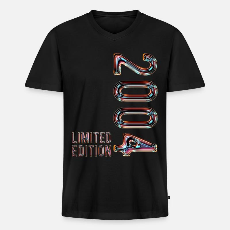 Limited Edition 2004 - Männer Premium Bio T-Shirt mit V-Ausschnitt - Schwarz