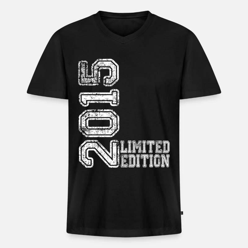 Limited Edition 2015 - Männer Premium Bio T-Shirt mit V-Ausschnitt - Schwarz
