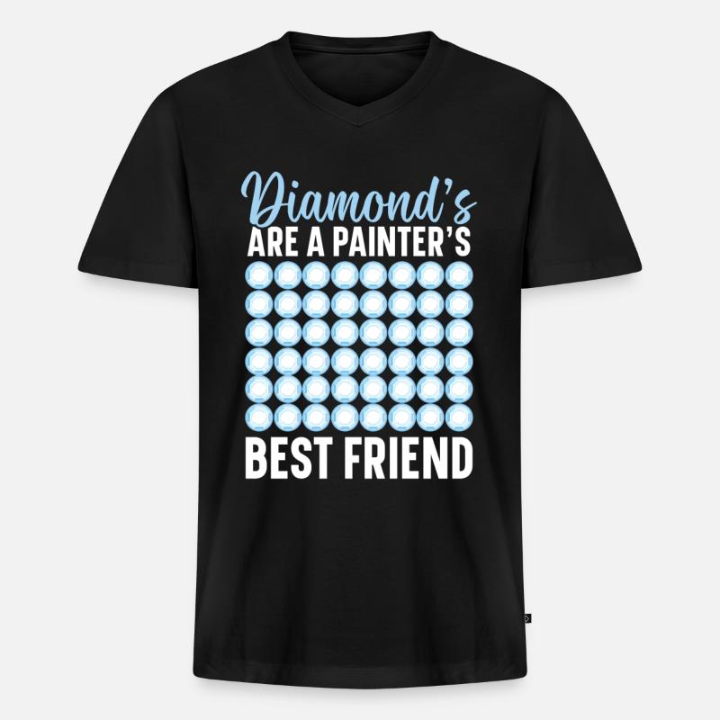 Diamantmalerei Handwerkszeug Diamantmaler - Männer Premium Bio T-Shirt mit V-Ausschnitt - Schwarz